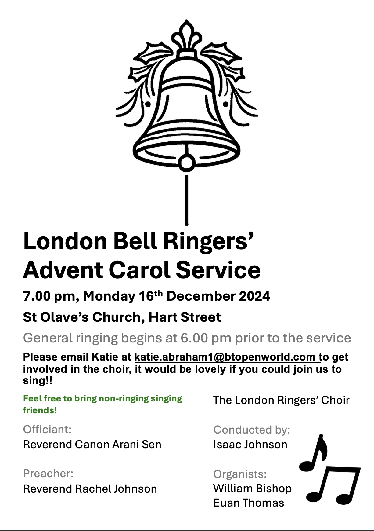 London Bell Ringers Advent Carol Service